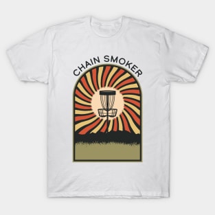 Chain Smoker | Disc Golf Vintage Retro Arch Mountains T-Shirt